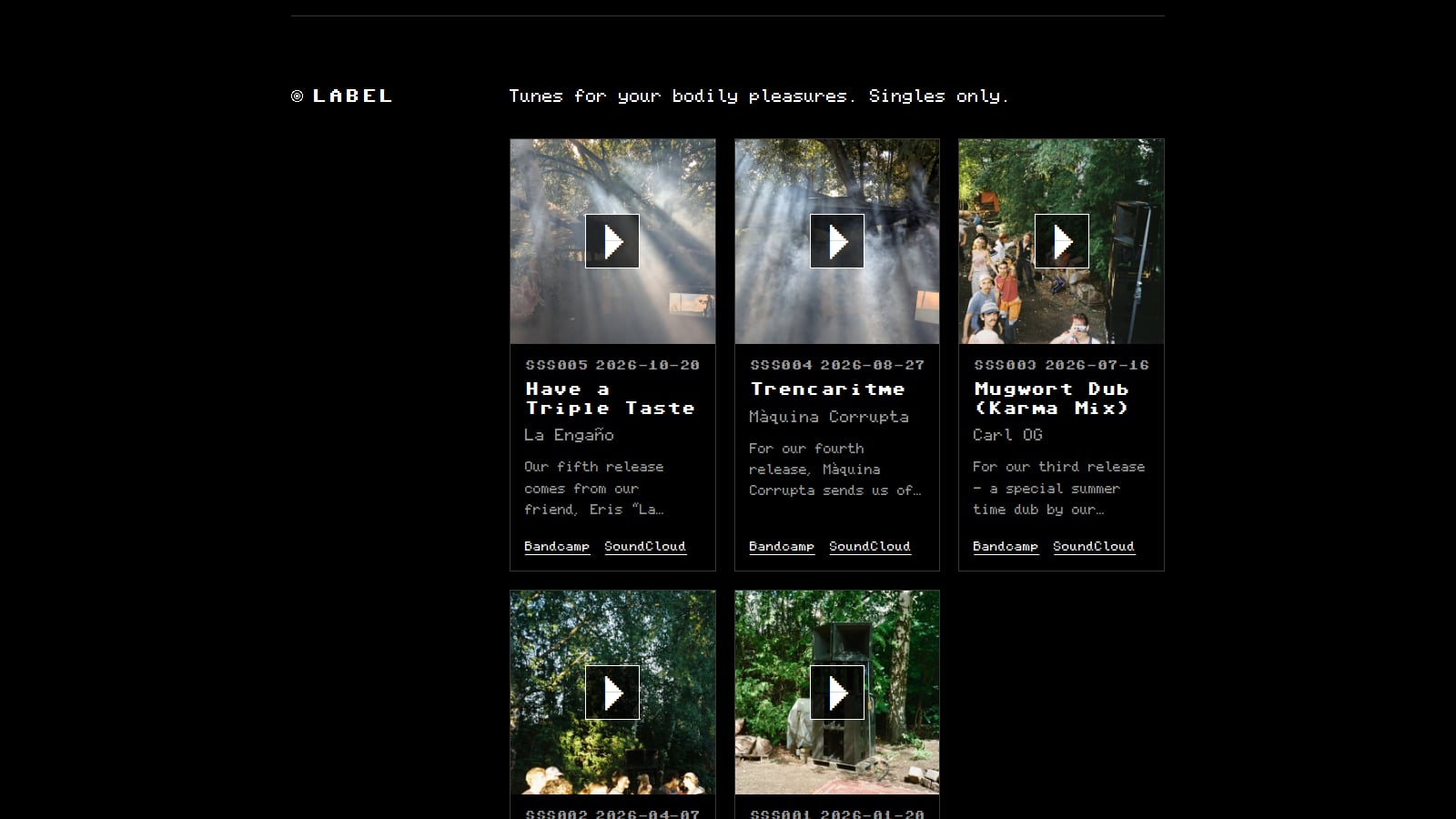 The label section, filled straight from SoundCloud.